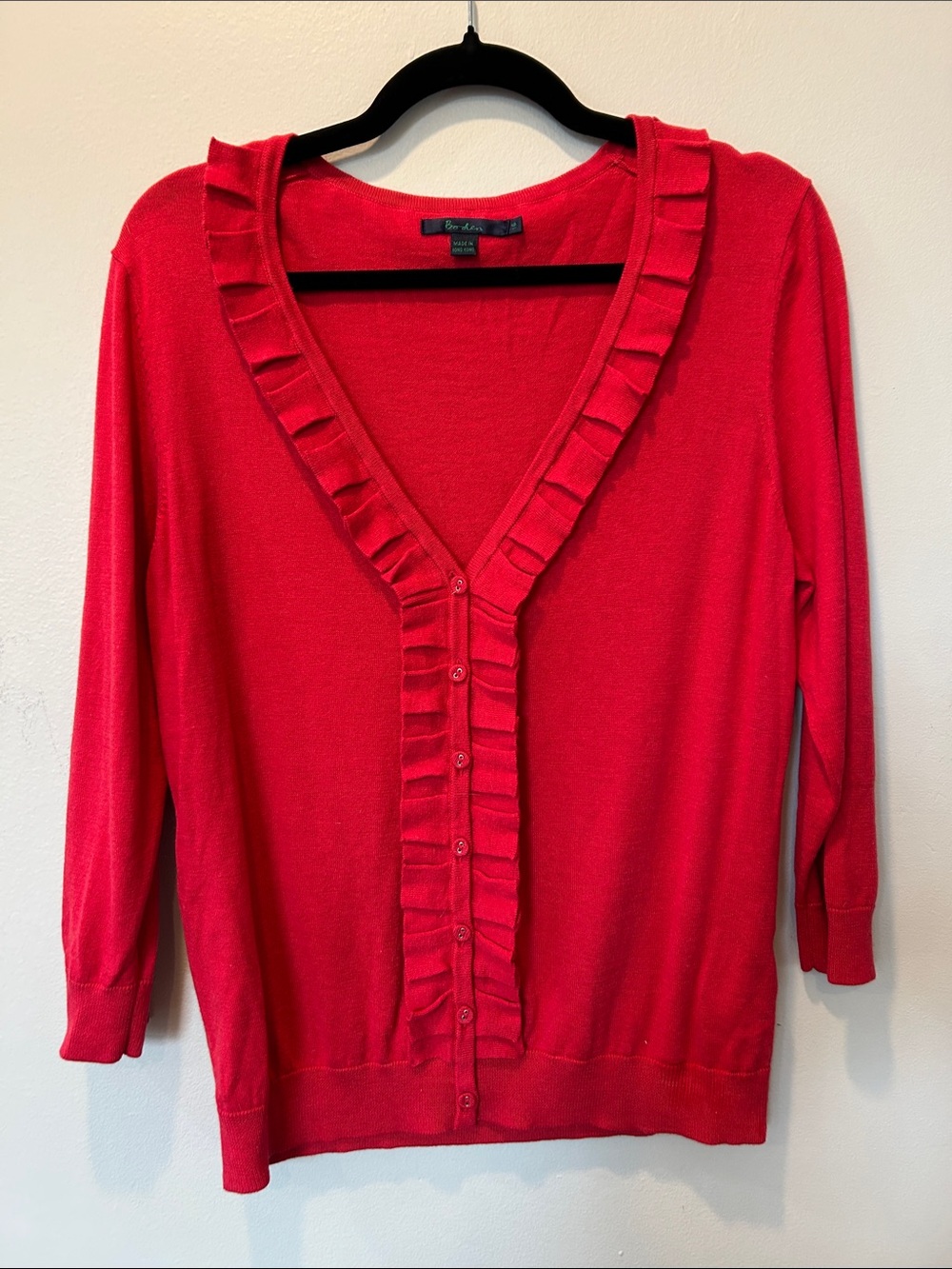 Boden Bright Red Knit Cardigan
